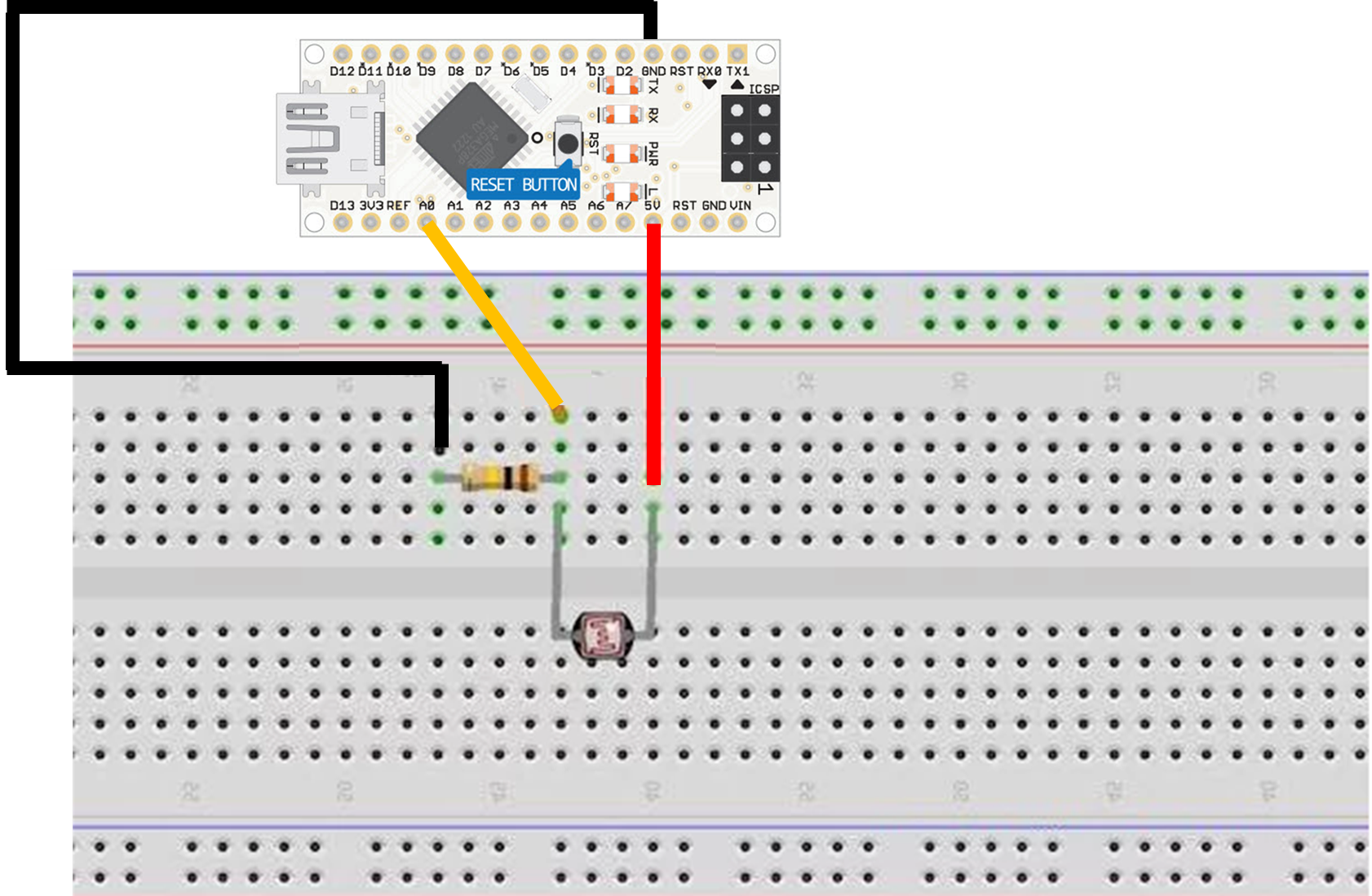 LDR and Arduino nano