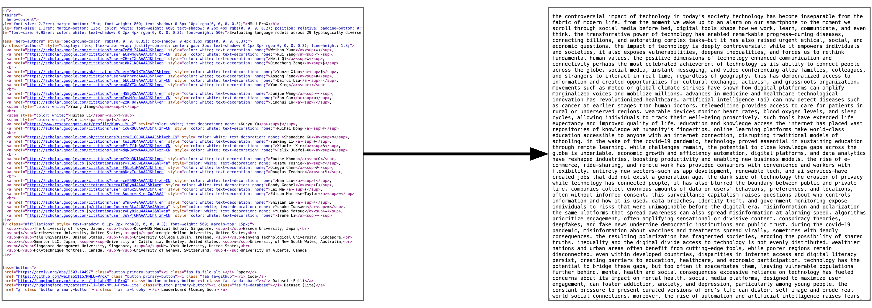 html to text processing