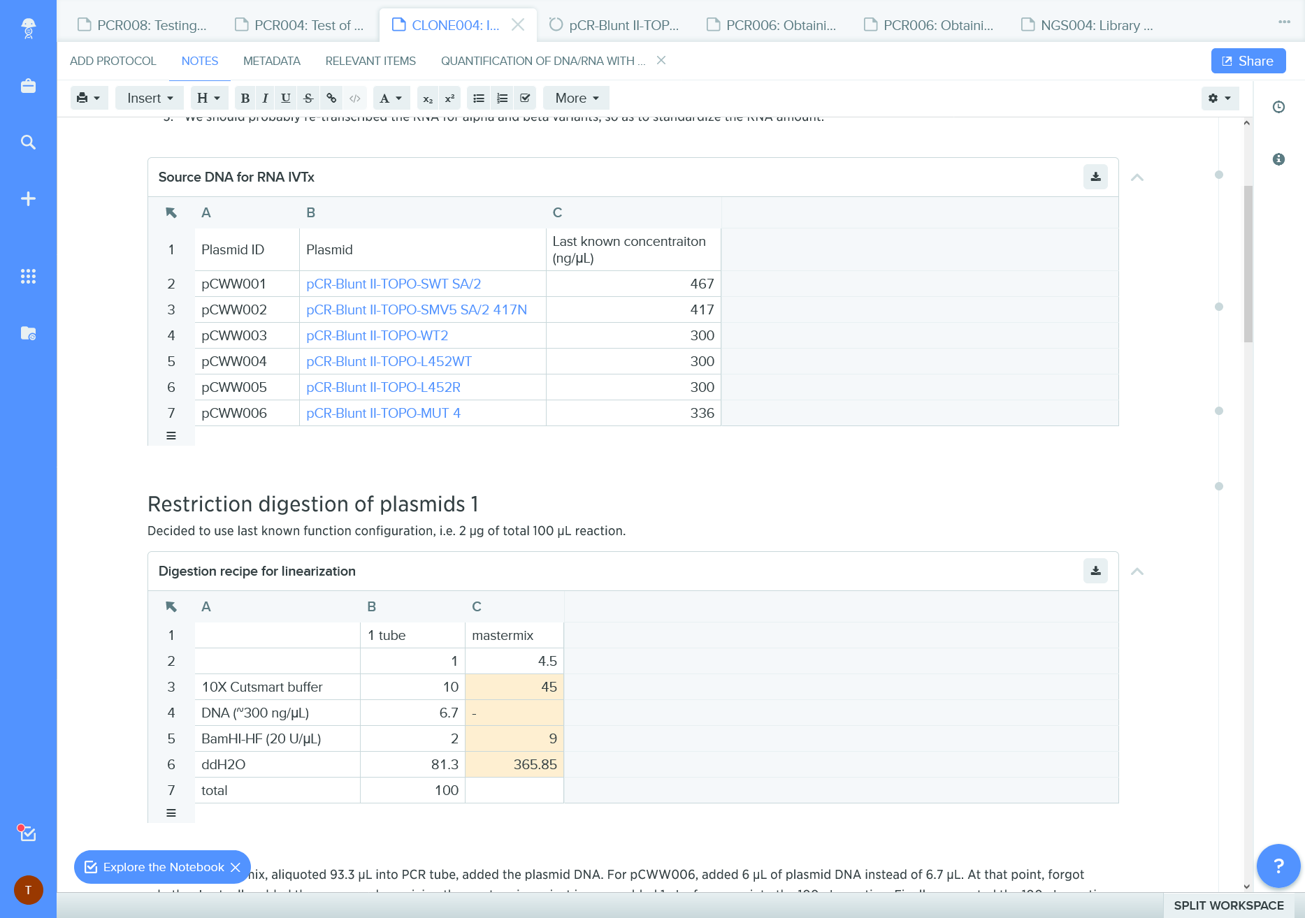 Plasmid references