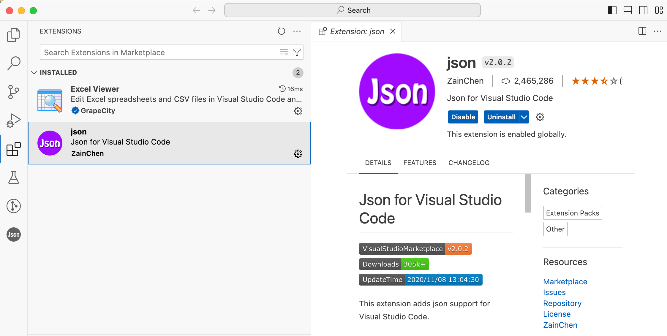CSV and JSON data editor and viewer extensions for VS Code