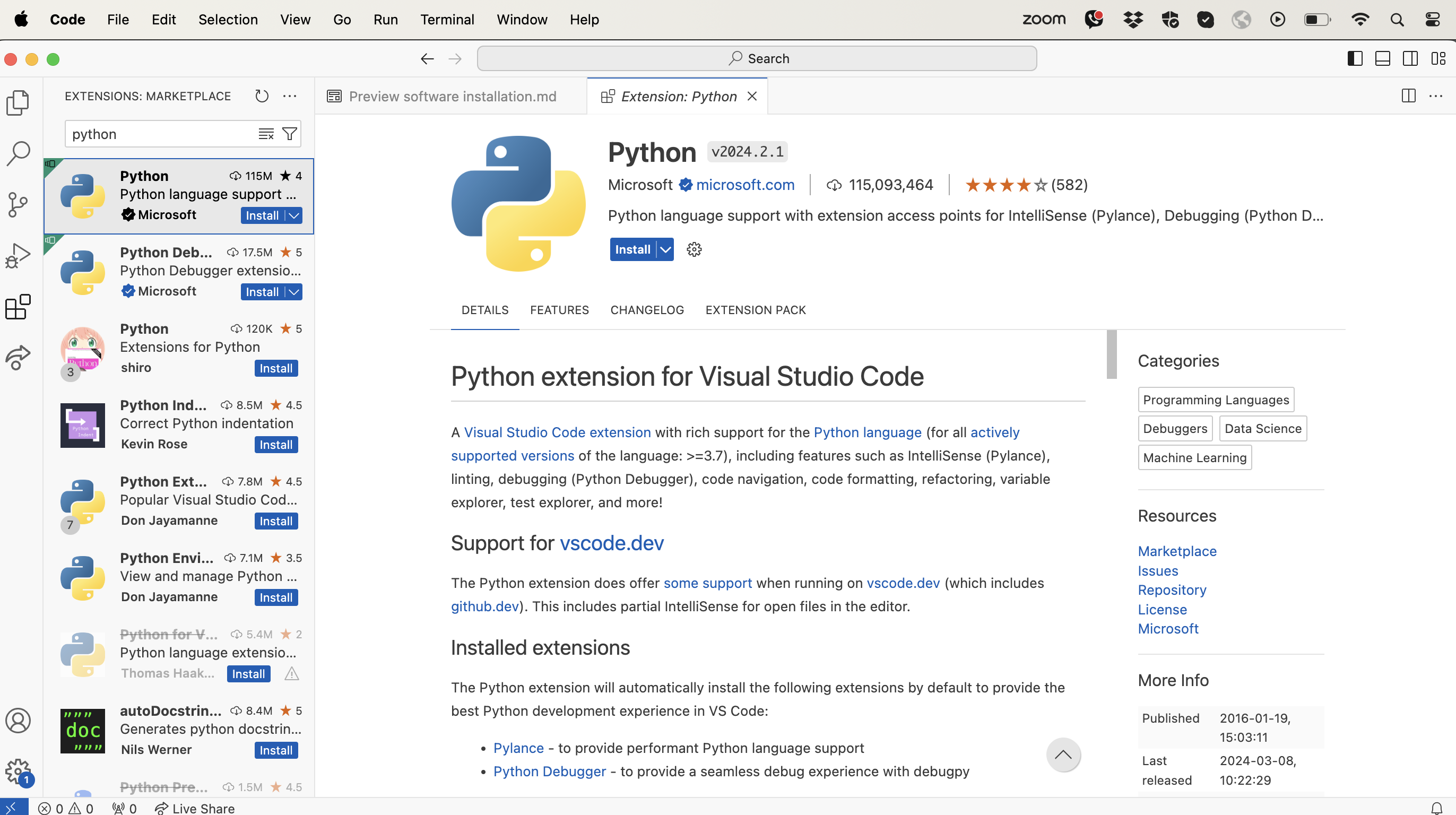 Python extension for VS Code by Microsoft