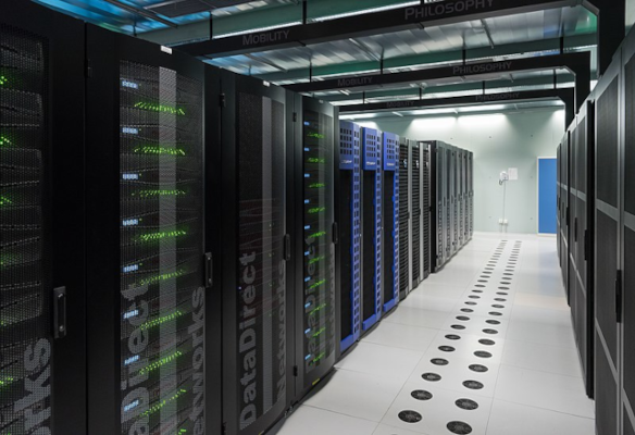 An HPC resource (img: [Julian Herzog](https://commons.wikimedia.org/wiki/File:High_Performance_Computing_Center_Stuttgart_HLRS_2015_07_Cray_XC40_Hazel_Hen_IO.jpg))