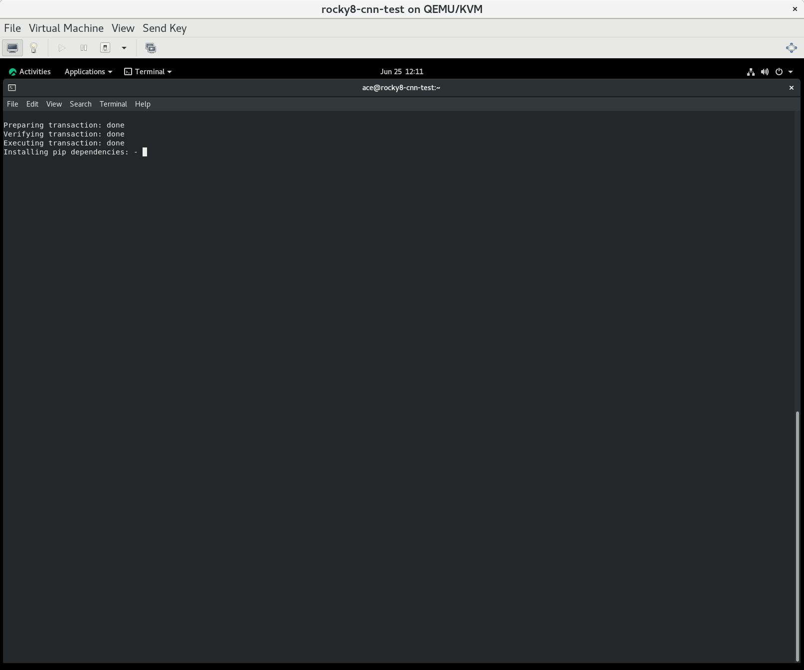 Screenshot of creating conda enviroment on a Linux.