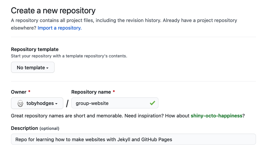 New repository - set description