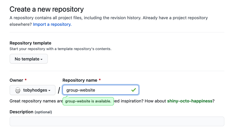 New repository - set name to group-website