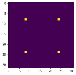 Grid of delta functions.