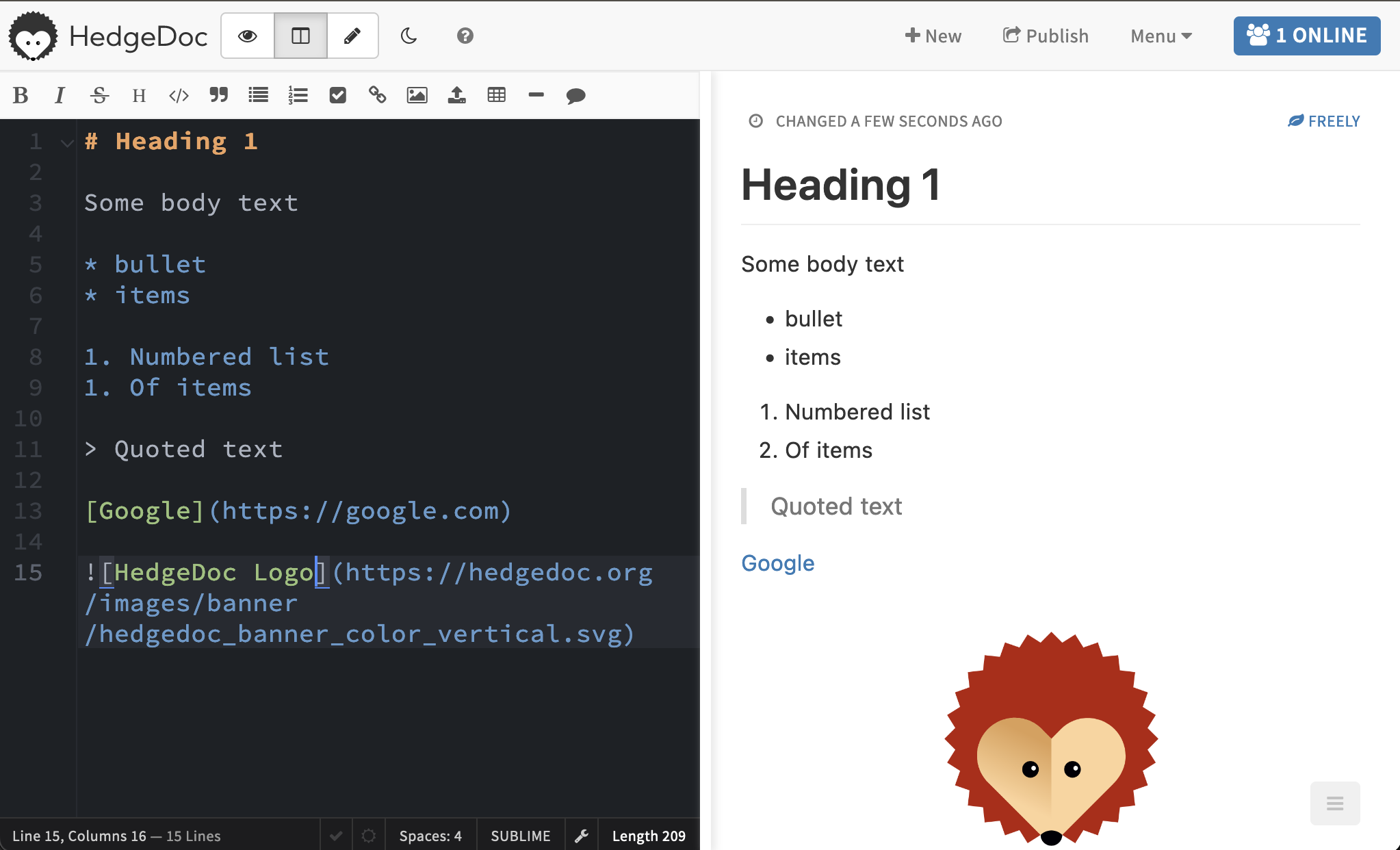 Creating A Markdown Document In HedgeDoc Introduction To MarkDown Creating A Markdown Document In HedgeDoc Introduction To MarkDown