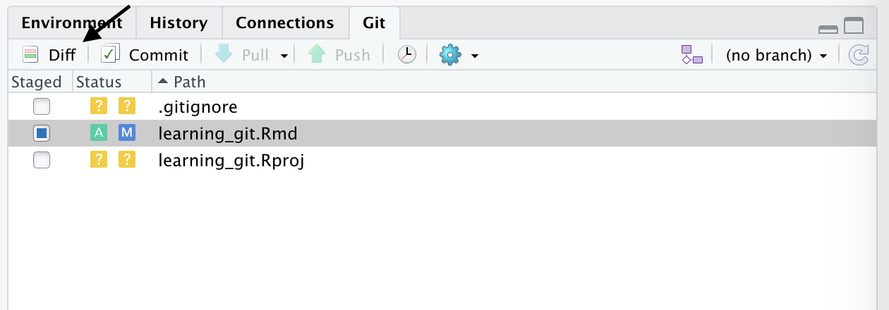 diff button in git pane