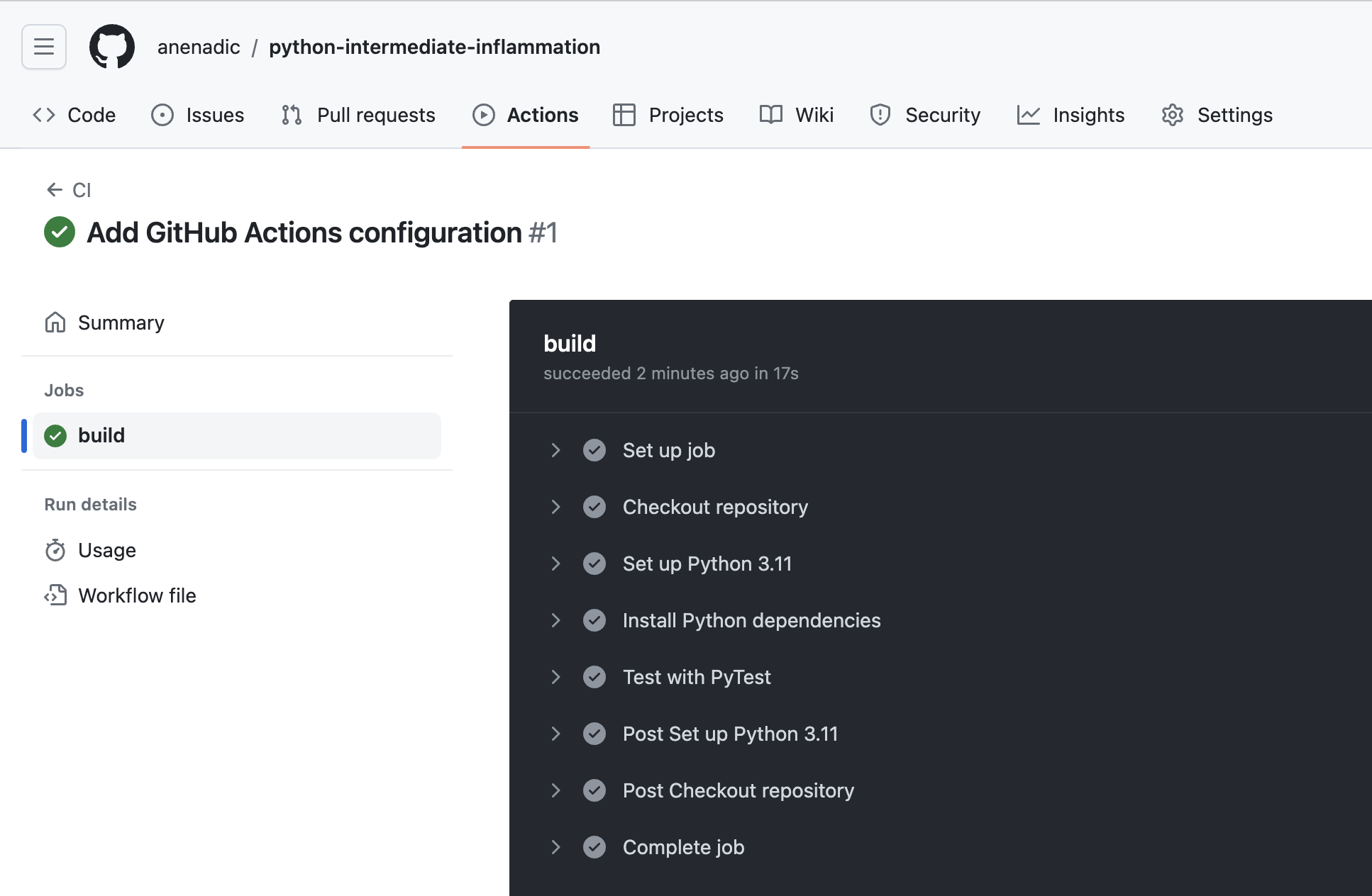 Continuous Integration with GitHub Actions - Build Log