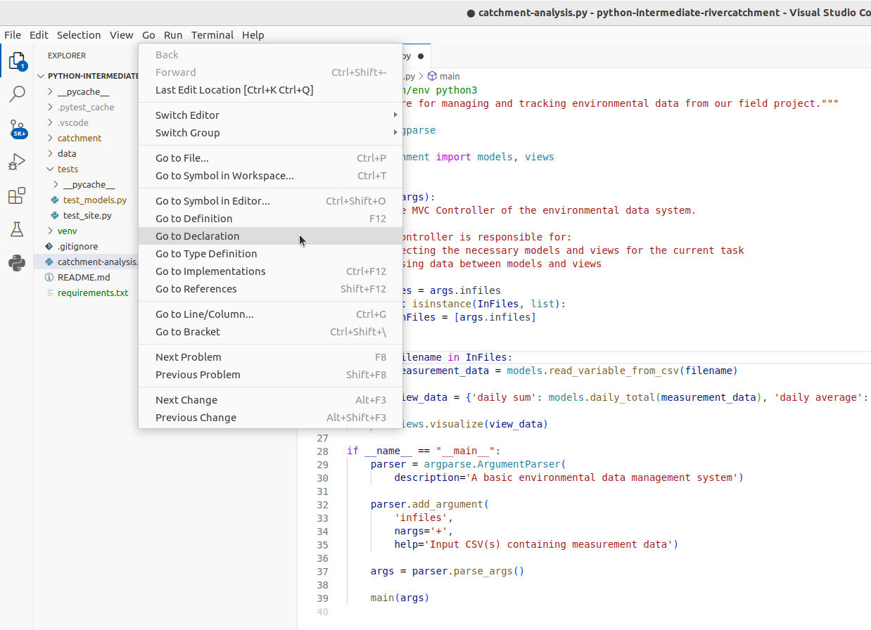 Code References Functionality in VS Code