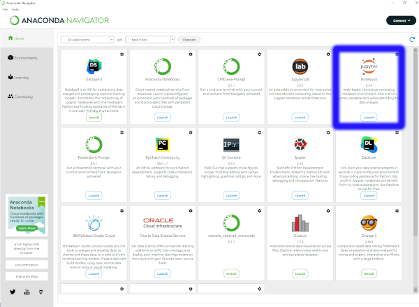 Anaconda Navigator launch Jupyter