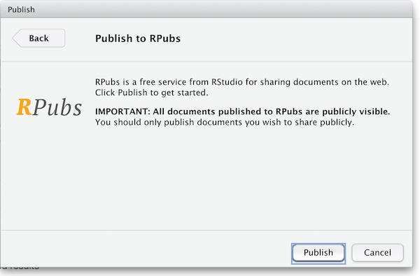 Confirm Publish to RPubs