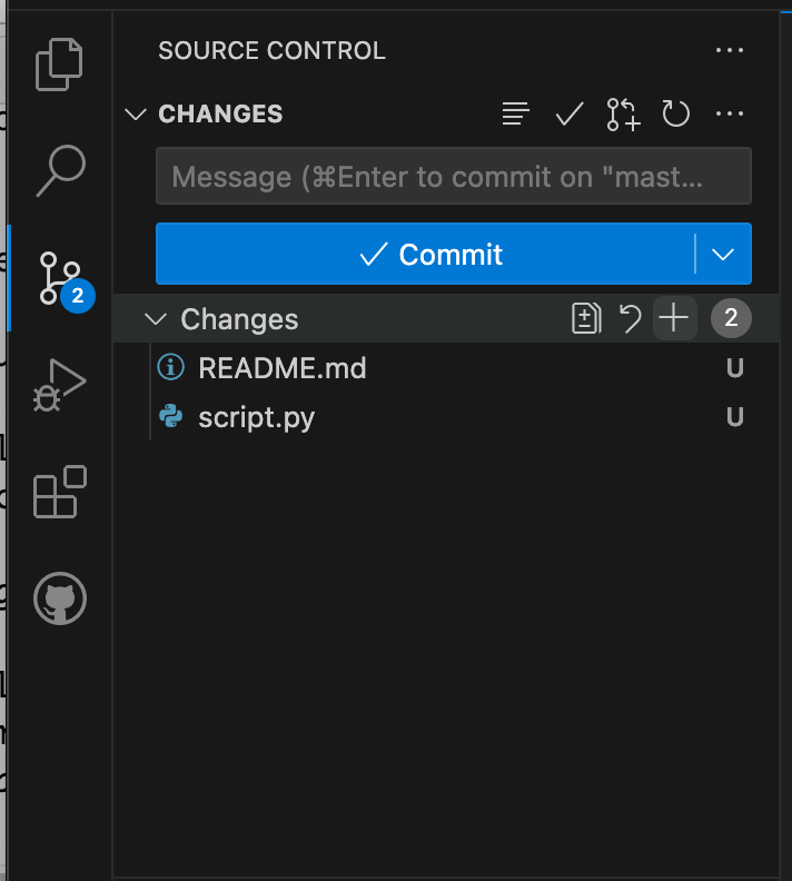 Staging files in Visual Studio Code
