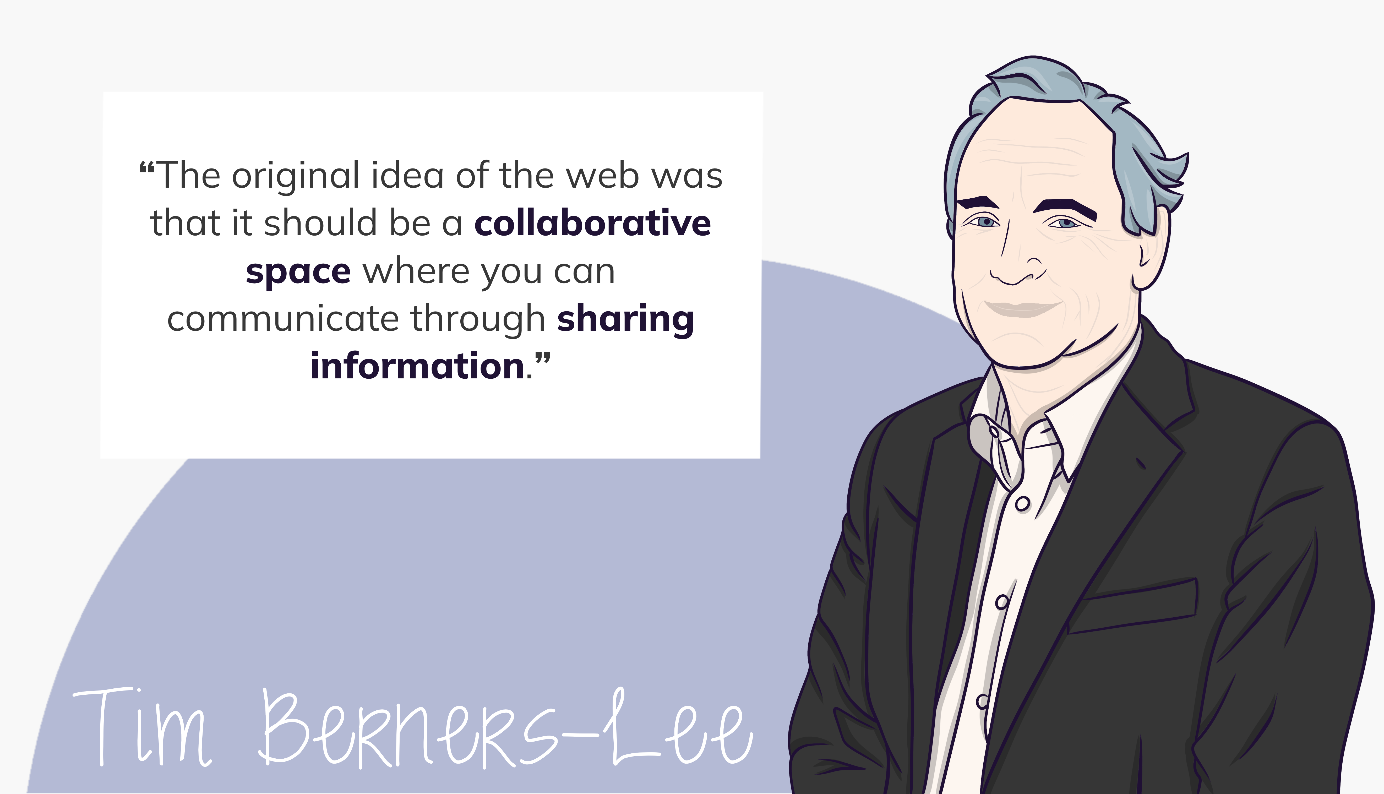 Quote by Tim Berners-Lee saying 'The original idea of the web was that it should be a collaborative space where you can communicate through sharing information.'