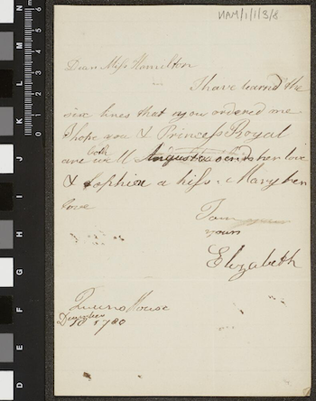 Mary Hamilton letter